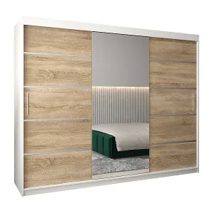 SCHWEBETÜRENSCHRANK VERONA 2 200/250/62 3-türig (Weiß/Sonoma) Billig