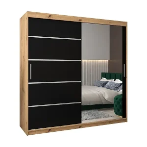 Preisreduziert SCHWEBETÜRENSCHRANK VERONA 2 200/200/62 2-türig (Artisan/Schwarz)