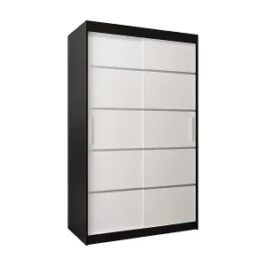 SCHWEBETÜRENSCHRANK VERONA 1 200/120/62 2-türig (Schwarz/Weiß) Finale Aktion