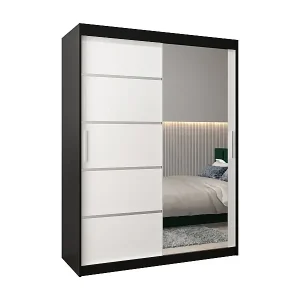 Preiswert SCHWEBETÜRENSCHRANK VERONA 2 200/150/62 2-türig (Schwarz/Weiß)