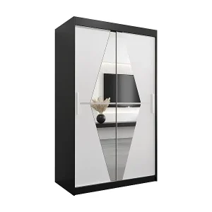 Kostenloser Rückversand Schwebetürenschrank Boliwia 200/180/62 2-Türig (Schwarz/Weiß)