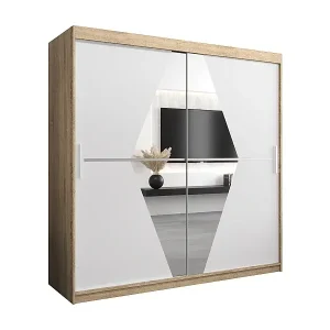 Ausverkauf Schwebetürenschrank Boliwia 200/200/62 2-Türig (Sonoma/Weiß)