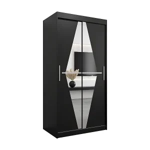 Schwebetürenschrank Boliwia 200/100/62 2-Türig (Schwarz) Knallerangebot