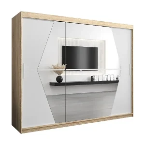 Schwebetürenschrank Boliwia 200/250/62 2-Türig (Sonoma/Weiß) Online Kaufen