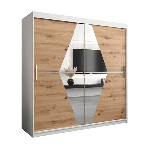 Sale Schwebetürenschrank Boliwia 200/200/62 2-Türig (Weiß/Artisan)