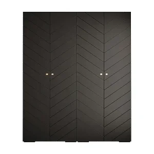 DREHTÜRENSCHRANK MANHATTAN RYFEL 4 236,7/200/47 4-türig (Schwarz) Must-Have