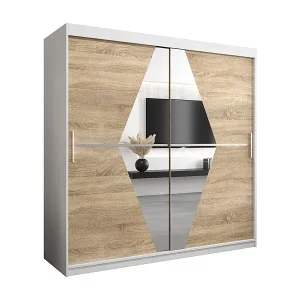 Rabatt Schwebetürenschrank Boliwia 200/200/62 2-Türig (Weiß/Sonoma)