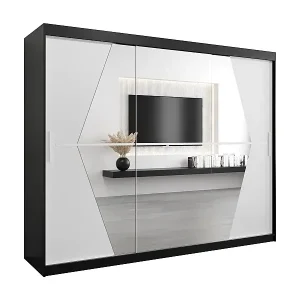 Schwebetürenschrank Boliwia 200/250/62 2-Türig (Schwarz/Weiß) Direkt Vom Hersteller