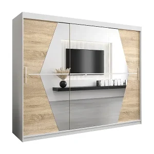 Must-Have Schwebetürenschrank Boliwia 200/250/62 2-Türig (Weiß/Sonoma)