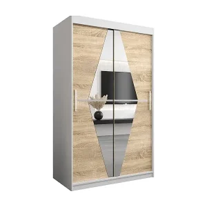 Schwebetürenschrank Boliwia 200/120/62 2-Türig (Weiß/Sonoma) Preisreduziert