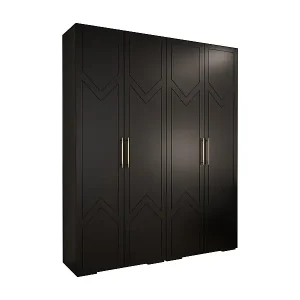 Saisonangebot DREHTÜRENSCHRANK MANHATTAN RYFEL 8 236,7/200/47 4-türig (Schwarz)