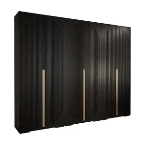 Ausverkauf DREHTÜRENSCHRANK MANHATTAN RYFEL 5 236,7/300/47 6-türig (Schwarz)