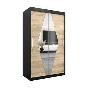 Wochenendangebot Schwebetürenschrank Boliwia 200/120/62 2-Türig (Schwarz/Sonoma)