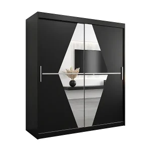 Schwebetürenschrank Boliwia 200/180/62 2-Türig (Schwarz) Sonderangebot
