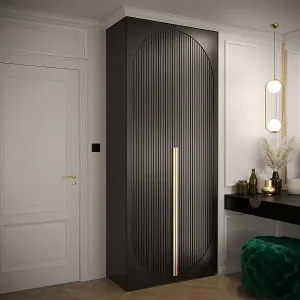 Top-Preis DREHTÜRENSCHRANK MANHATTAN RYFEL 5 236,7/100/47 2-türig (Schwarz)