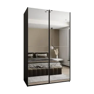 Top-Seller SCHWEBETÜRENSCHRANK Lux 2 245,5/160/64 (Schwarz/Weiß/Schwarz)