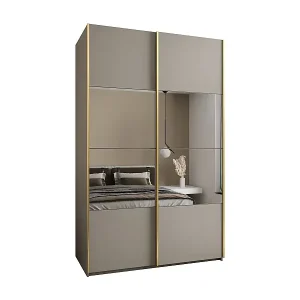 Meistverkauft SCHWEBETÜRENSCHRANK Lux 4 245,5/160/64 (Kaschmir/Kaschmir/Gold)