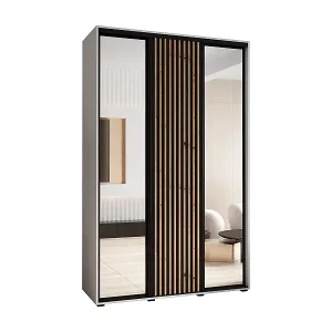 Neu Im Sortiment SCHWEBETÜRENSCHRANK SAPPORO 2 205,2/150/60 3-türig (Weiß/Schwarz)