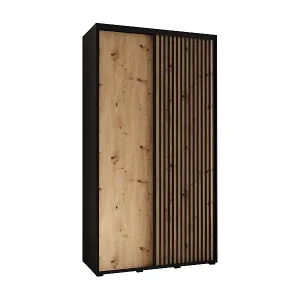 SCHWEBETÜRENSCHRANK SAPPORO 1 205,2/140/60 2-türig (Schwarz/Artisan) Sonderangebot