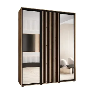 Preis Gesenkt SCHWEBETÜRENSCHRANK LANKO 2 235,2/190/60 3-türig (Artisan/Schwarz)