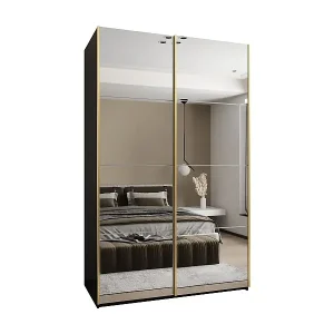 Sofort Bestellen SCHWEBETÜRENSCHRANK Lux 2 245,5/160/64 (Schwarz/Weiß/Gold)