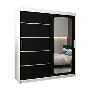 Top-Seller SCHWEBETÜRENSCHRANK PROMO V2 200/180/62 2-türig (Weiß/Schwarz)