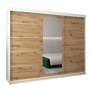 Ausverkauf SCHWEBETÜRENSCHRANK PROMO V2 200/250/62 3-türig (Weiß/Artisan)