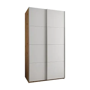 Nur Heute SCHWEBETÜRENSCHRANK Lux 1 245,5/140/64 (Artisan/Weiß/Silber)