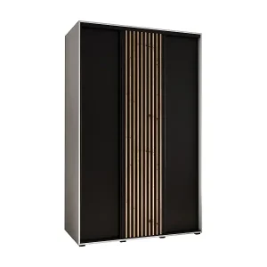 Zertifiziert SCHWEBETÜRENSCHRANK SAPPORO 1 205,2/150/45 3-türig (Weiß/Schwarz)