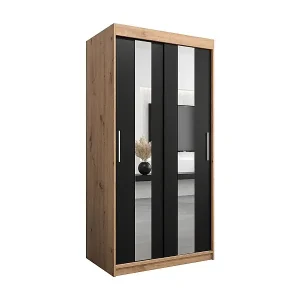 Schwebetürenschrank Pole 200/100/62 2-Türig (Artisan/Schwarz) Angebot
