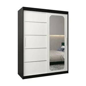 SCHWEBETÜRENSCHRANK PROMO V2 200/150/62 2-türig (Schwarz/Weiß) Geprüft
