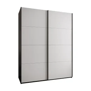 SCHWEBETÜRENSCHRANK Lux 1 245,5/190/64 (Schwarz/Weiß/Schwarz) Sonderaktion