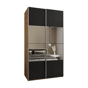 Sofort Bestellen SCHWEBETÜRENSCHRANK Lux 4 245,5/140/64 (Artisan/Schwarz/Silber)