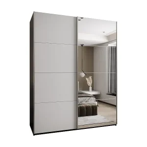 Schnäppchen SCHWEBETÜRENSCHRANK Lux 3 245,5/190/64 (Schwarz/Weiß/Silber)