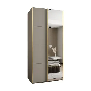 SCHWEBETÜRENSCHRANK Lux 3 245,5/100/64 (Kaschmir/Kaschmir/Gold) Must-Have