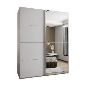 SCHWEBETÜRENSCHRANK Lux 3 245,5/200/64 (Weiß/Weiß/Silber) Sonderangebot