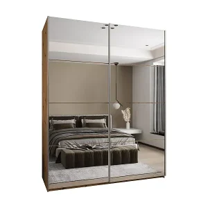 Begrenztes Angebot SCHWEBETÜRENSCHRANK Lux 2 245,5/190/64 (Artisan/Artisan/Silber)