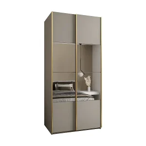 Geprüft SCHWEBETÜRENSCHRANK Lux 4 245,5/100/64 (Kaschmir/Kaschmir/Gold)