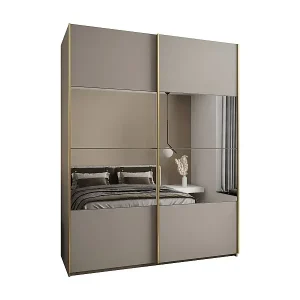Saisonangebot SCHWEBETÜRENSCHRANK Lux 4 245,5/190/64 (Kaschmir/Kaschmir/Gold)