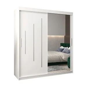 SCHWEBETÜRENSCHRANK YORK 2 200/180/62 2-türig (Weiß/Weiß) Beliebt