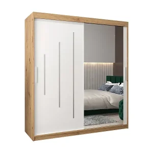 Markenware SCHWEBETÜRENSCHRANK YORK 2 200/180/62 2-türig (Artisan/Weiß)