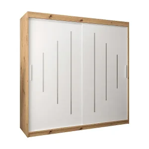 SCHWEBETÜRENSCHRANK YORK 200/200/62 2-türig (Artisan/Weiß) Preisreduziert