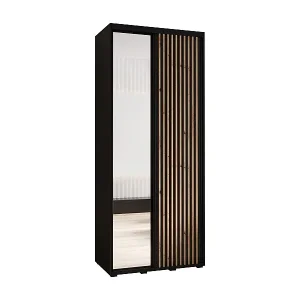 SCHWEBETÜRENSCHRANK SAPPORO 2 205,2/120/60 2-türig (Schwarz/Schwarz) Echt