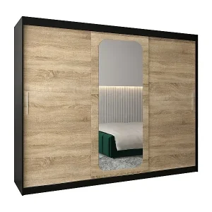 Must-Have SCHWEBETÜRENSCHRANK PROMO T2 200/250/62 3-türig (Schwarz/Sonoma)