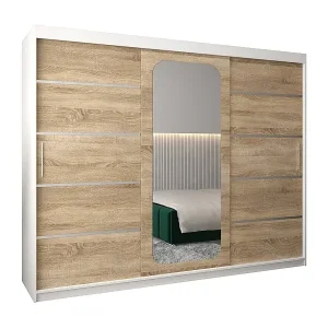 SCHWEBETÜRENSCHRANK PROMO V2 200/250/62 3-türig (Weiß/Sonoma) Neue Kollektion