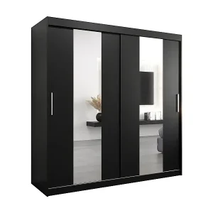 Schwebetürenschrank Pole 200/200/62 2-Türig (Schwarz) Meistverkauft