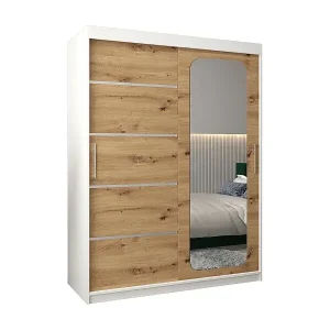 Expressversand SCHWEBETÜRENSCHRANK PROMO V2 200/150/62 2-türig (Weiß/Artisan)