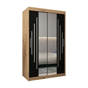 Gratis Versand SCHWEBETÜRENSCHRANK YORK 1 200/120/62 2-türig (Artisan/Schwarz)