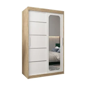 SCHWEBETÜRENSCHRANK PROMO V2 200/120/62 2-türig (Sonoma/Weiß) Ausverkauf