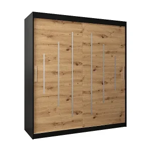 Neuheit SCHWEBETÜRENSCHRANK YORK 200/180/62 2-türig (Schwarz/Artisan)